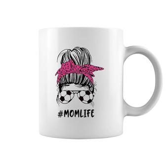 Womens Momlife Soccer Mother's Day Messy Bun Mom Love Soccer Coffee Mug | Mazezy DE