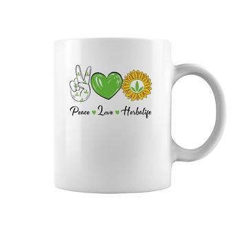Womens Peace Love Sunshine Herbalifes Sunflower Essential V-Neck Coffee Mug | Mazezy UK