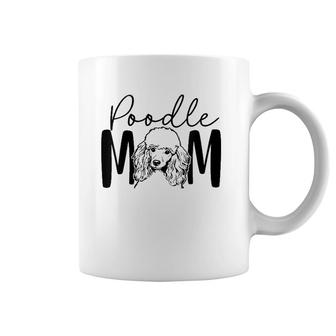 Womens Poodle Mom Gift For Poodle Lover Poodle Mama Crazy Dog Lady V-Neck Coffee Mug | Mazezy