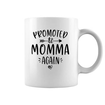 Womens Promoted To Momma Again New Mom Gift Mama To Be Mother's Day Coffee Mug | Mazezy