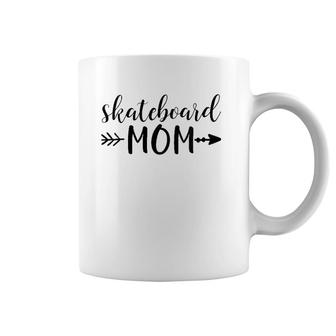 Womens Skateboard Mom Arrow In Black Text Skater Gift Coffee Mug | Mazezy