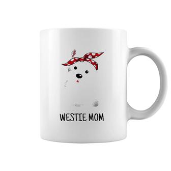 Womens Westie Mom West Highland White Terrier Dog Lovers Gift V-Neck Coffee Mug | Mazezy