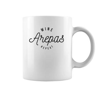 Womens Wine Arepas Repeat Colombia Venezuela Coffee Mug | Mazezy