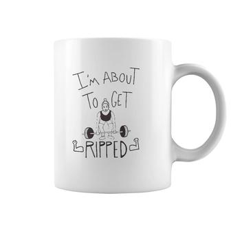 Womens Work Out I'm About To Get Ripped Coffee Mug | Mazezy