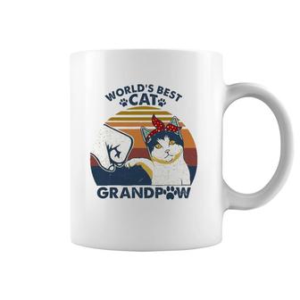 World's Best Cat Grandpaw Vintage Grandpa Cat Lover Coffee Mug | Mazezy