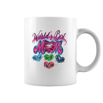 World's Best Mom Mother's Day Gift Michael Jacob Gregory Caydence Kids Hearts Coffee Mug | Mazezy