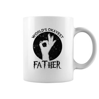 World's Okayest Father Best Dad Lover Coffee Mug | Mazezy
