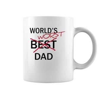 World's Worst Dad Funny Father's Day Gag Gift Coffee Mug | Mazezy