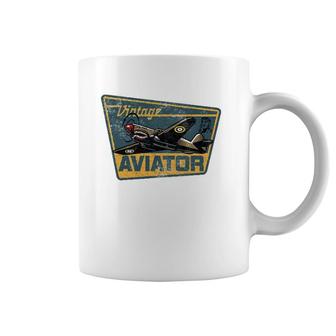 Ww2 Vintage Aviator Airplane Aircraft Pilot P40 Warhawk Gift Coffee Mug | Mazezy