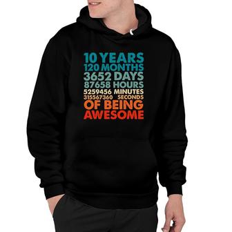 10 Years 120 Months Of Being Awesome 10Th Birthday Boys Kids Hoodie | Mazezy