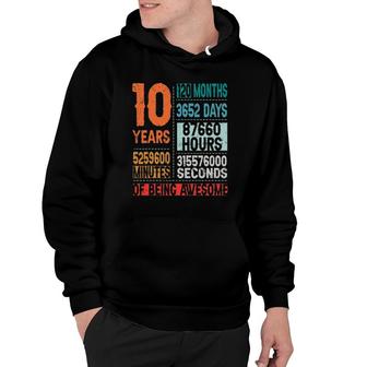 10 Years 120 Months Of Being Awesome 10Th Birthday Countdown Hoodie | Mazezy