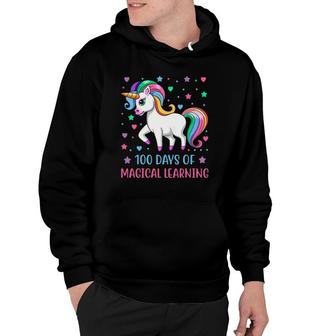 100 Days Of Magical Learning Unicorn 100 Days Of School Girl Hoodie | Mazezy