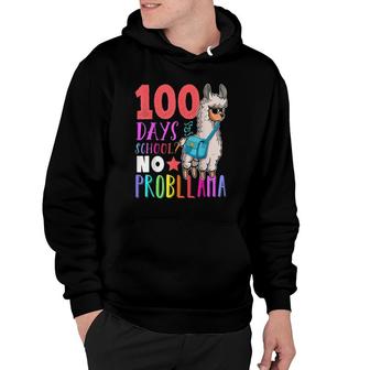 100 Days Of School No Probllama Llama Happy 100Th Day Girls Hoodie | Mazezy