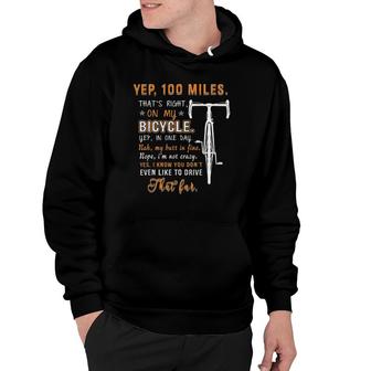 100 Miles On My Bicycle Funny Cycling Riders Bike Hoodie | Mazezy