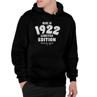 100Th Birthday Gift Distressed Text 1922 Gift Hoodie | Mazezy