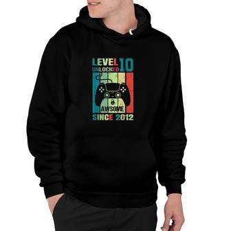 10th Birthday Gift Level 10 Unlocked Awesome 2012 Video Game Hoodie - Seseable