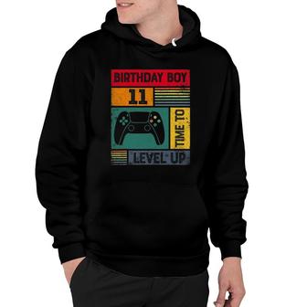 11 Years Old 11 Birthday Boy Time To Level Up Gamer Birthday Hoodie | Mazezy