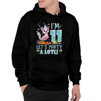 11 Years Old Axolotl Lover 11Th Birthday Party Boys Girls Hoodie | Mazezy