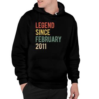 11Th Birthday Gift 11 Years Old Legend Since February 2011 Ver2 Hoodie | Mazezy