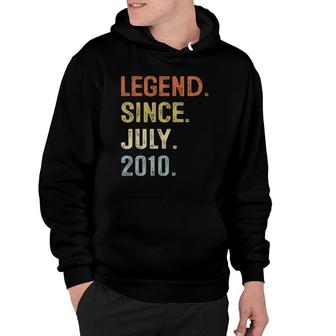 11Th Birthday Gift 11 Years Old Legend Since July 2010 Boys Hoodie | Mazezy