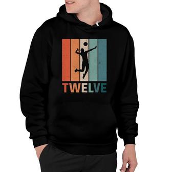12Th Birthday Retro Gift Volleyball Girl Kids 12 Years Old Hoodie | Mazezy
