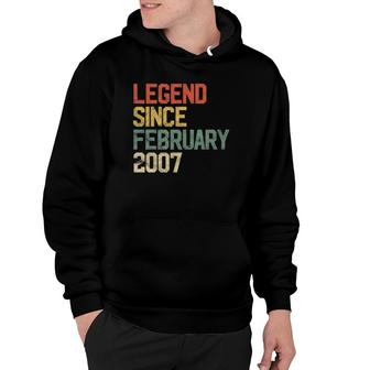 15 Years Old Gifts Legend Since February 2007 15Th Birthday Hoodie | Mazezy