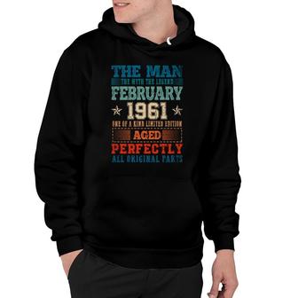 1961 Years Old Vintage February 1961 61Th Birthday Gifts Hoodie - Seseable