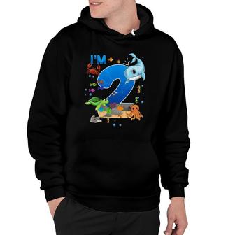 2 Years Old Birthday Whale Fish Sea Bday Boys And Girls Hoodie | Mazezy