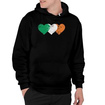 3 Hearts Ireland Flag St Patricks Day Irish Flags Men Women Hoodie | Mazezy