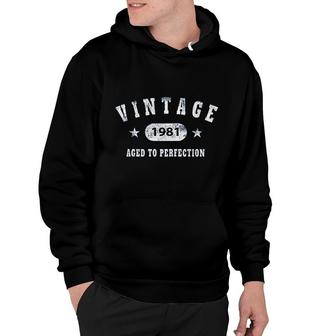 40th Birthday Gift Vintage 1981 Aged To Perfection Hoodie - Thegiftio UK