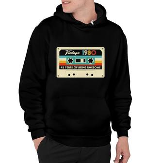 42 Years Old Retro Vintage 1980 Cassette Tape 42Nd Birthday Hoodie | Mazezy