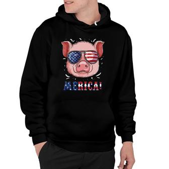 4Th Of July Patriot Pig Gifts Men Women Kids Usa Flag Hoodie | Mazezy UK