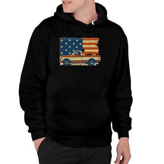 4Th Of July Patriotic Classic Pickup Truck Flag Hoodie | Mazezy