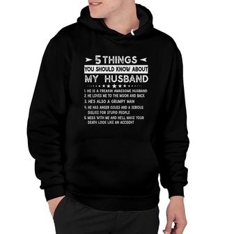 5 Things You Should Know About My Husband Gifts Husband And Wife Hoodie - Thegiftio UK