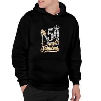 50 And Fabulous 50 Years Old 50th Birthday Diamond Crown Shoes Hoodie - Seseable