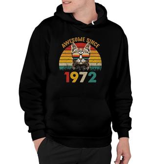 50Th Birthday Cat Lover 50 Years Vintage Awesome Since 1972 Gift Hoodie | Mazezy UK