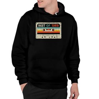 52Nd Bday Gifts Best Of 1969 Retro Cassette Tape Vintage Hoodie | Mazezy