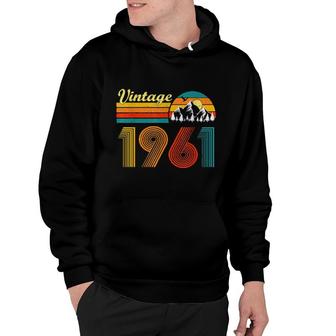 60Th Birthday 60 Years Old Retro Vintage 1961 Hoodie | Mazezy