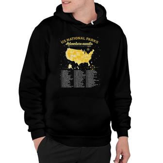 63 National Parks Map Gifts Us Park Vintage Camping Hiking Hoodie