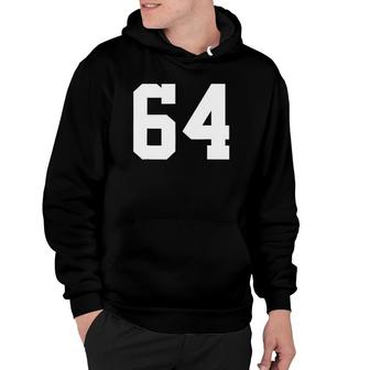 64 Team Sports Jersey Number Front & Back Player Fan Tee Hoodie | Mazezy