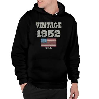 69Th Birthday Gift Vintage 1952 American Usa Flag Hoodie | Mazezy