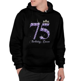 75 Years Old It's My 75Th Birthday Queen Diamond Heels Crown Hoodie | Mazezy