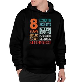 8 Years 96 Months Of Being Awesome 8Th Birthday Countdown Hoodie | Mazezy