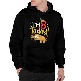 8Th Birthday Sloth Eight Years Old Hoodie | Mazezy