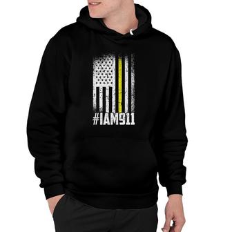 911 American Flag Dispatch Er Usa Thin Gold Line Operator Hoodie | Mazezy