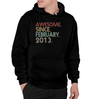 9Th Birthday 9 Years Old Awesome Since February 2013 Kids Hoodie | Mazezy