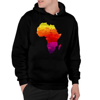 African Plains Colored Traditional African Map Design Hoodie | Mazezy
