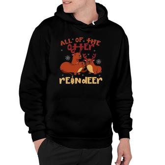 All Of The Otter Reindeer Antlers With Snowflakes Christmas Hoodie | Mazezy