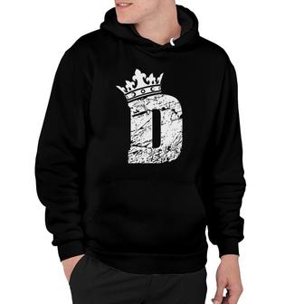 Alphabet Initial Letter D And King Queen Crown Tee Hoodie | Mazezy UK