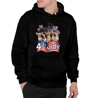 American Flag Chihuahua Dog 4Th Of July Patriotic Usa Funny Hoodie | Mazezy